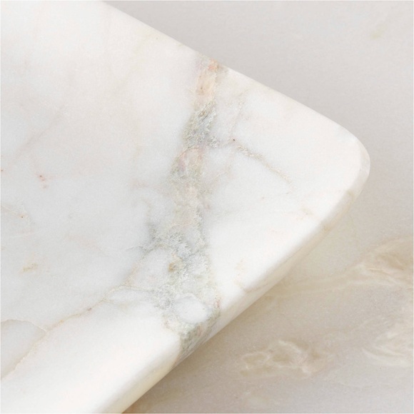 Other - Rectangular White Stone Marble Serving Tray